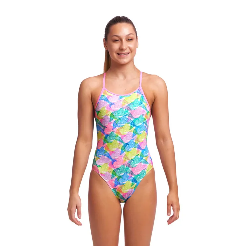Funkita Girls Diamond Back One Piece Swimsuit Pastel Porpie-1